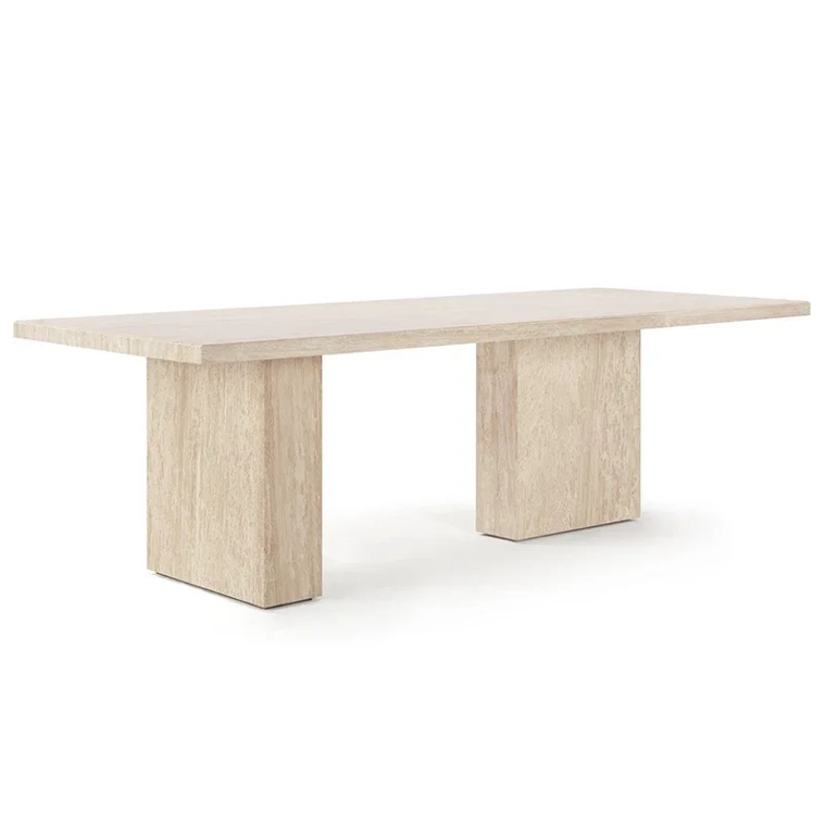 New Beige Wood Grain Natural Dining Table